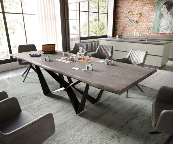 Jedálenský stôl Edge 260x100 cm akácia platina