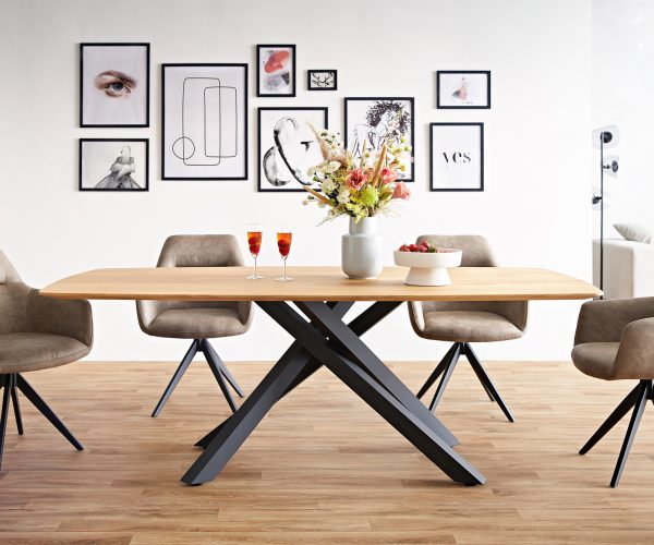 Jedálenský stôl Edge 200x100 cm zaoblený prírodný dub Swiss edge - Image 5