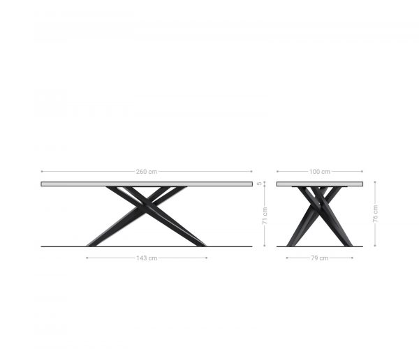Jedálenský stôl Edge 260x100 cm XL prírodná akácia live - Image 8