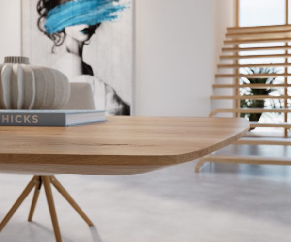 Jedálenský stôl Edge 300x100 cm zaoblený prírodný dub Swiss edge - Image 7