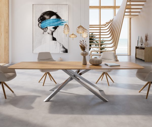 Jedálenský stôl Edge 300x100 cm zaoblený prírodný dub Swiss edge - Image 2