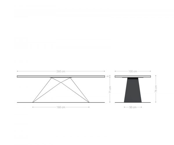 Jedálenský stôl Edge 260x100 cm prírodný dub - Image 8
