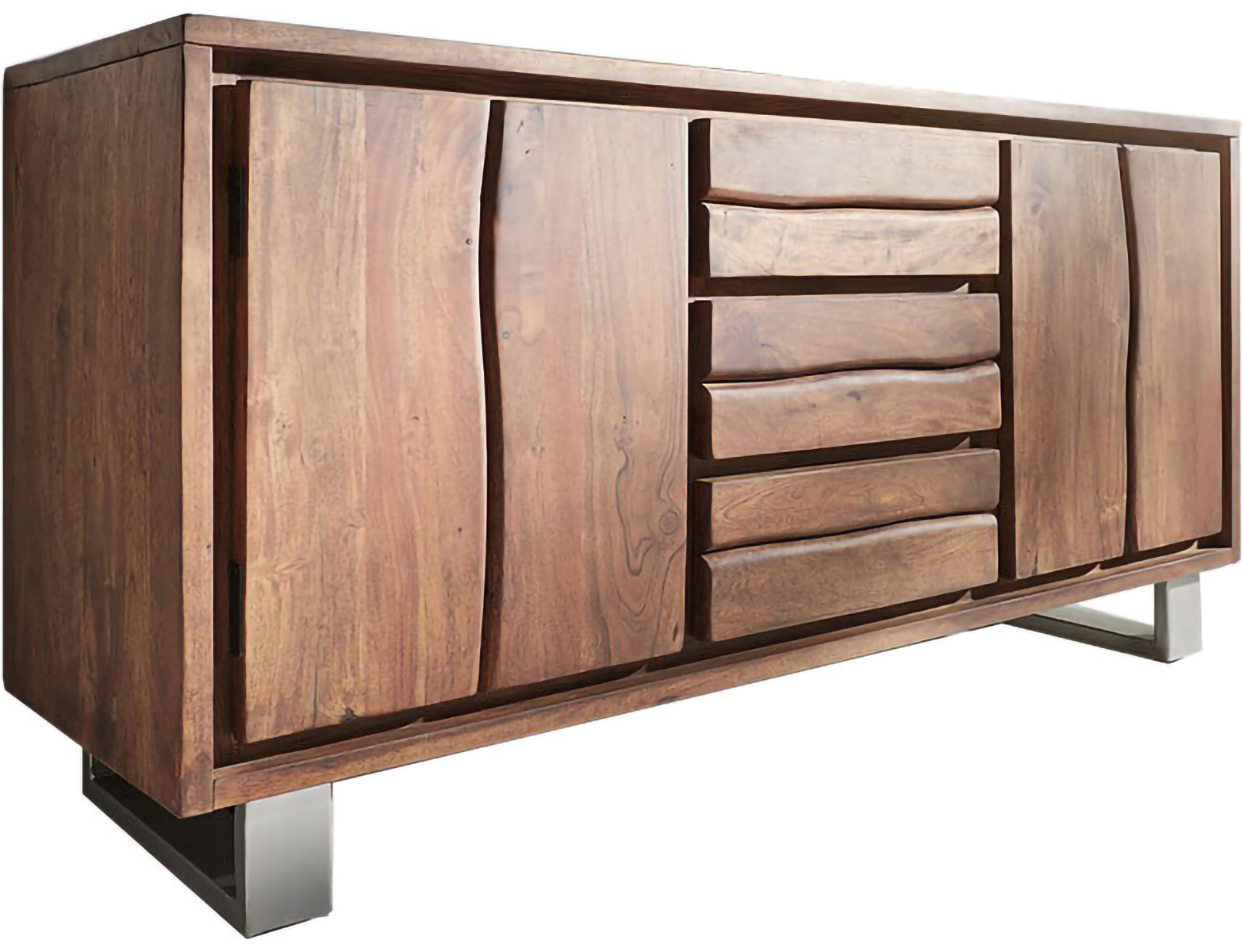 Komoda Live-Edge 147 cm akácia hnedá 3 zásuvky 2 dvierka - Image 2