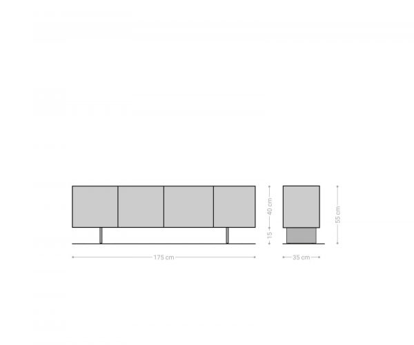 TV stolík Puzzle 175 cm prírodná akáciová podnož kovová čierna - Image 6