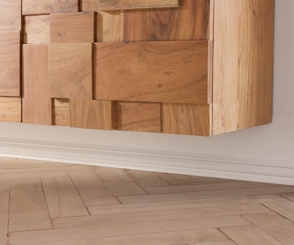 TV stolík Puzzle 175 cm prírodná akácia na zavesenie - Image 5