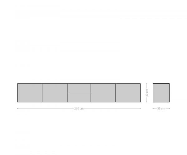TV stolík Puzzle 260 cm prírodná akácia na zavesenie - Image 8