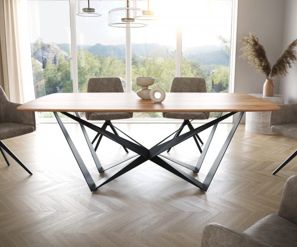 Hrana jedálenského stola 200x100 cm zaoblená prírodná akáciová švajčiarska hrana - Image 2