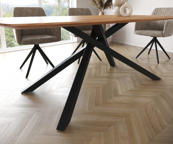 Jedálenský stôl Hrana 200x100 cm zaoblená prírodná akáciová hrana Swiss - Image 6