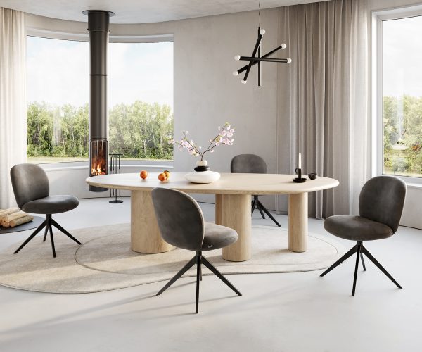 Otočná stolička Nube-Flex krížová základňa široká kovová čierna mikrovlákno antracit vintage 180° taštičkové pružiny - Image 5