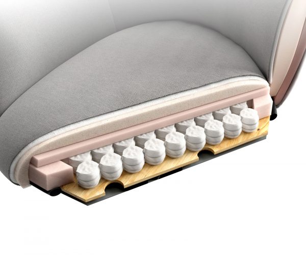 Nube-Flex otočná stolička krížová základňa široká kovová čierna pravá koža čierna 180° taška pružiny - Image 7
