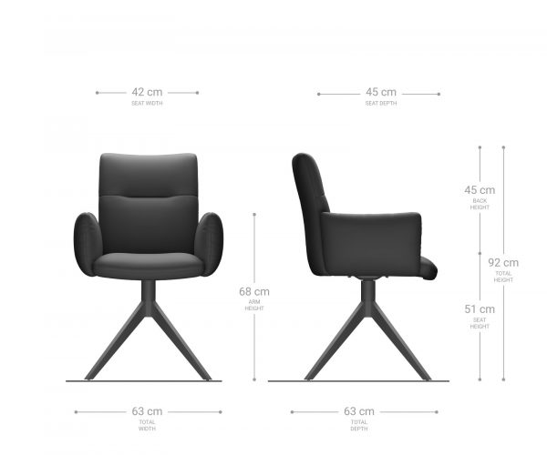 Jova-Flex otočná stolička s podrúčkami krížová základňa široká kovová čierna bouclé biela 180° taštičkové pružiny - Image 7
