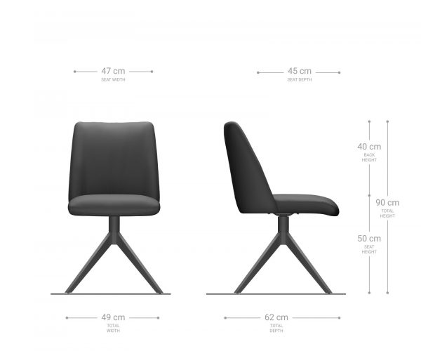 Otočná stolička Elso-Flex krížová základňa široká nerezová oceľ pravá koža čierna 180° taška pružiny - Image 6