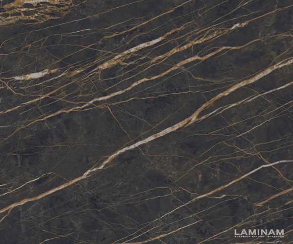 Jedálenský stôl Hrana zaoblená 200x100cm Laminam® keramika hnedá krížová podnož čierna - Image 3