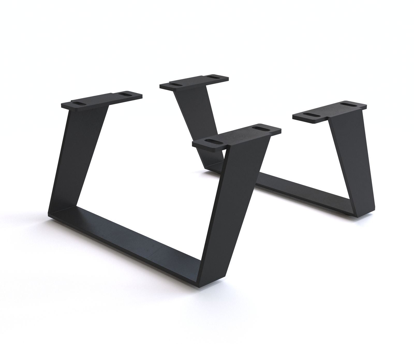 Uhlový podstavec 15 cm kovový čierny pre TV stolíky (sada 2 ks)