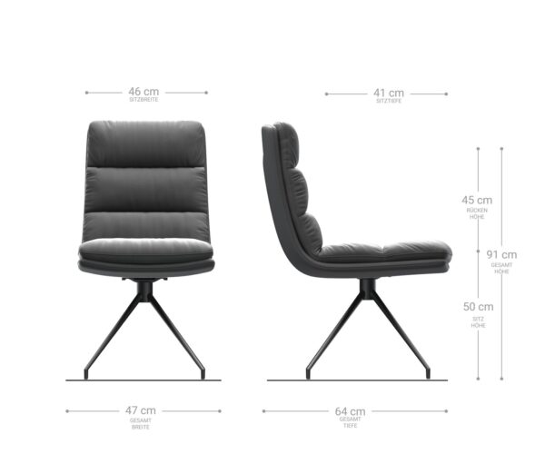 Jedálenská stolička Abelia-Flex antracitová vintage krížová podnož zúžená čierna - Image 5