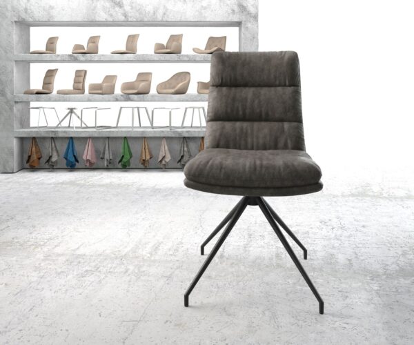 Jedálenská stolička Abelia-Flex antracitová vintage krížová podnož zúžená čierna - Image 2