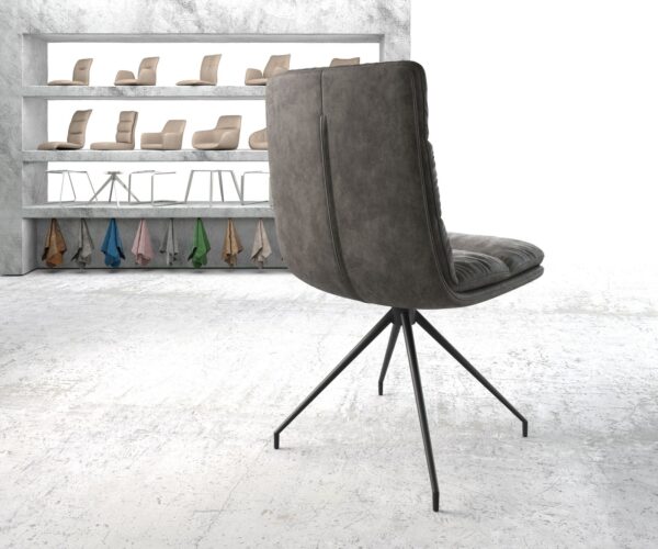 Jedálenská stolička Abelia-Flex antracitová vintage krížová podnož zúžená čierna - Image 3