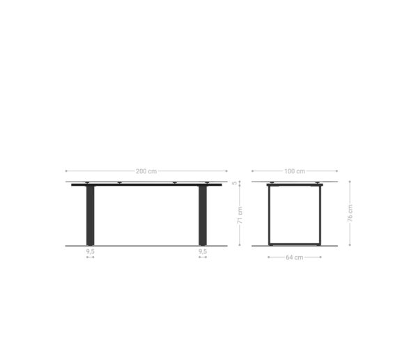 Jedálenský stôl Edge 200x100 keramický Calacatta Luxe bielo-zlato-šedý nerezový úzky - Image 8