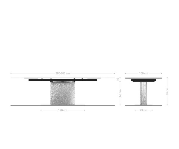 Jedálenský stôl Edge 200-300x100 keramický minas melange bielo-béžový nerezový skladací - Image 9