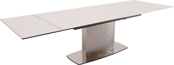 Jedálenský stôl Edge 200-300x100 keramický Laminam®Statuarietto biely nerezový rozkladací - Image 9