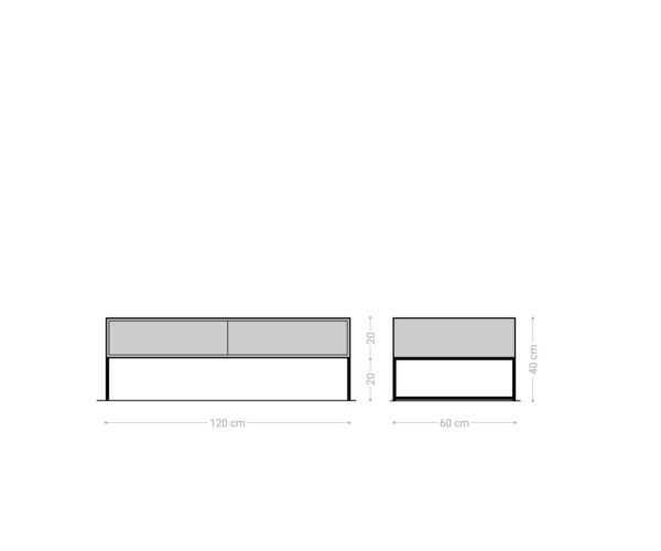 Konferenčný stolík Vaag 120 cm sheesham prírodná mangová čierna 4 zásuvky - Image 8