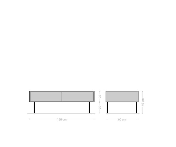 Konferenčný stolík Kallam 120 cm Sheesham orech mango čierny kov čierny 4 zásuvky - Image 7