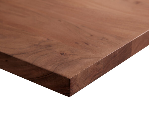 Jedálenský stôl Edge 200x100cm XL akáciová hnedá podnož plochá oceľ nerezová oceľ - Image 5