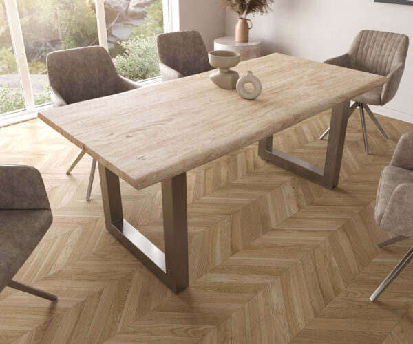Jedálenský stôl Edge 180x90 cm akácia šampanské - Image 4