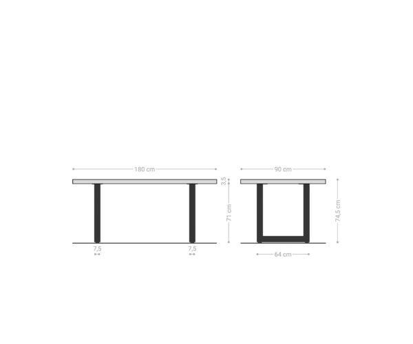 Jedálenský stôl Edge 180x90 cm akácia šampanské - Image 7