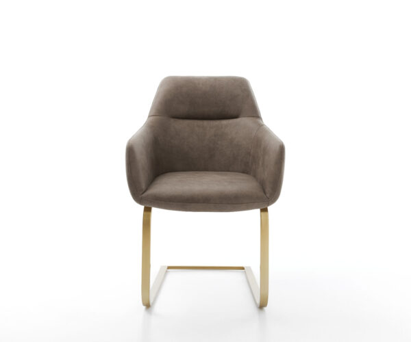 Pejo-Flex jedálenská stolička taupe vintage konzolová podnož plochá zlatá - Image 2