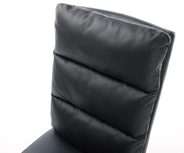 Jedálenská stolička Pela-Flex konzolová podnož plochá zlatá pravá koža čierna - Image 5