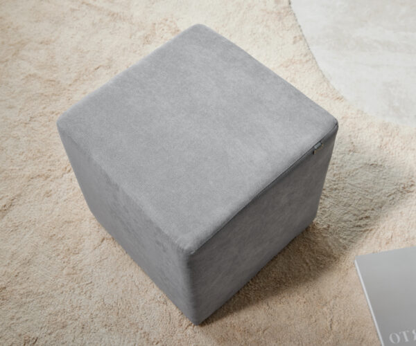 Stolička Dado 45x45 cm z mikrovlákna sivá - Image 4