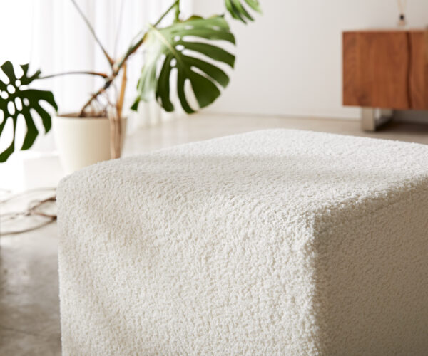 Taburet Dado 45x45 cm bouclé off-white - Image 5