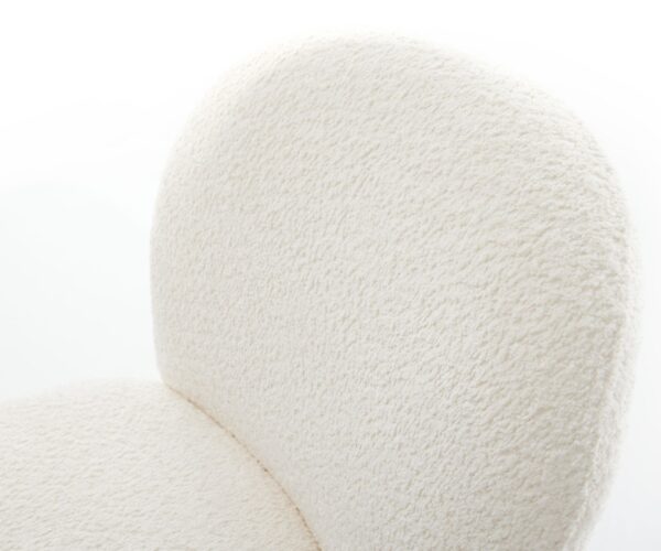 Jedálenská stolička Nube-Flex s krížovou základňou široká kovová bouclé biela - Image 5