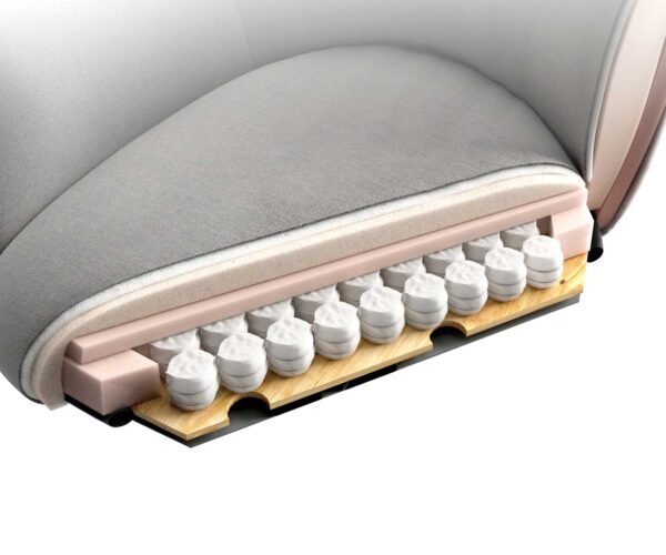 Otočné kreslo Elso-Flex krížová podnož zúžená kovová čierna manšestrová strieborná sivá 180° otočné vreckové pružiny - Image 9