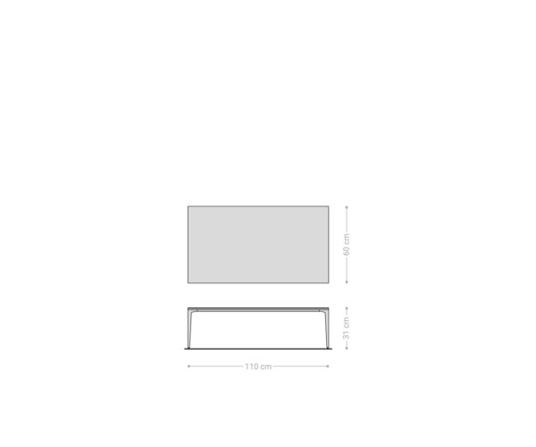 Konferenčný stolík Levente 110x60 cm keramický Laminam®Nero Greco podstavec kov čierny - Image 8