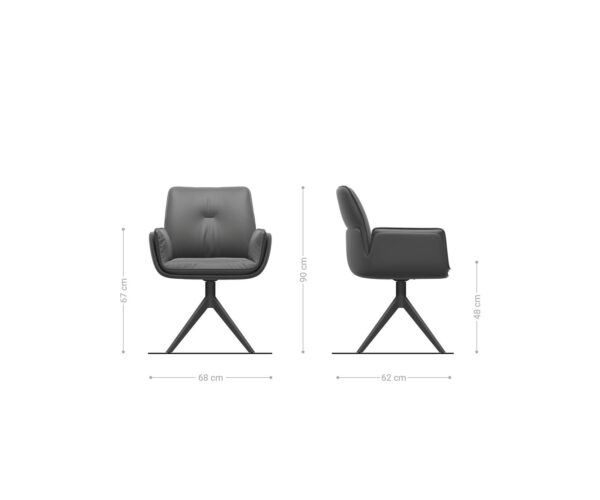 Nela-Flex otočná stolička zmiešané materiály béžová krížová základňa široká titánová otočná 360° - Image 6