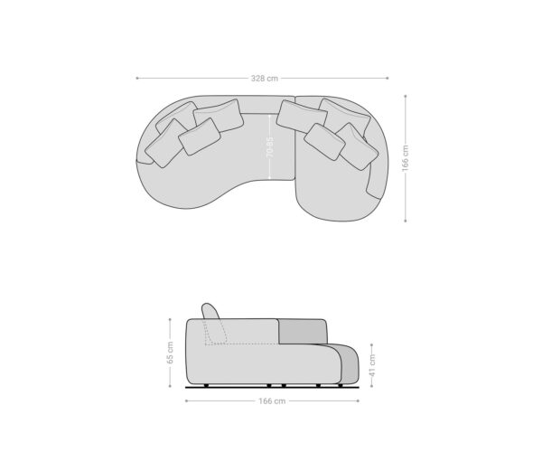 Pohovka Edina 330x170 cm manšestrová béžová - Image 7