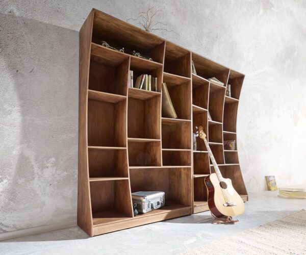 Stojaca polica Edge 120 cm akáciová hnedá ľavá - Image 7