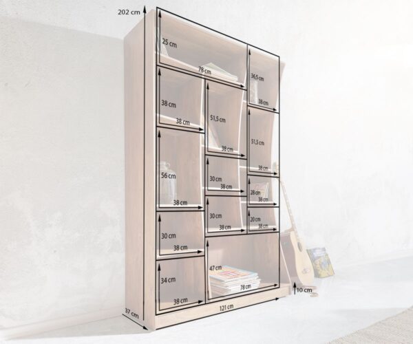 Stojaca polica Edge 120 cm akáciová hnedá ľavá - Image 8