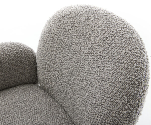 Nube-Flex jedálenská stolička bouclé strieborná sivá podnož zúžené vreckové pružiny - Image 4