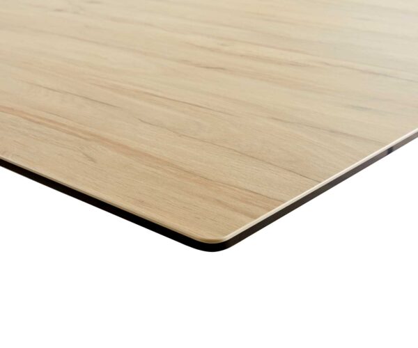 Hranatý jedálenský stôl 200-300x100 keramický Laminam® Sabbia farba dub "W" podstava v tvare titánového skla - Image 5