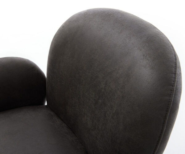 Nube-Flex jedálenská stolička s podrúčkami z mikrovlákna antracitová vintage podnož z nehrdzavejúcej ocele 360° otočné vreckové pružiny - Image 4