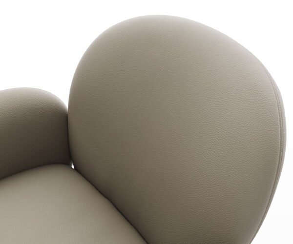 Jedálenská stolička Nube-Flex s podrúčkami pravá koža béžová povrchová úprava titánová podnož 360° otočné vreckové pružiny - Image 4