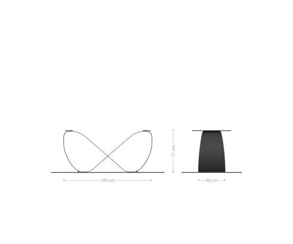 Kovová titánová podnož jedálenského stola Infinity pre stolové dosky od 240 cm - Image 3