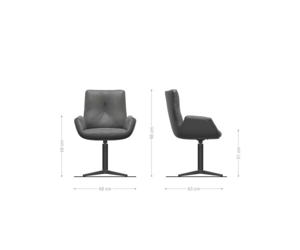 Jedálenská stolička Clea-Flex šenilová olivová podnož čierna 360° otočná - Image 6