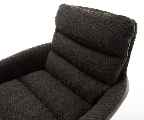 Abelia-Flex jedálenská stolička s podrúčkami mix materiálov čierna krížová podnož široká titánová 360° otočná hojdačka - Image 4