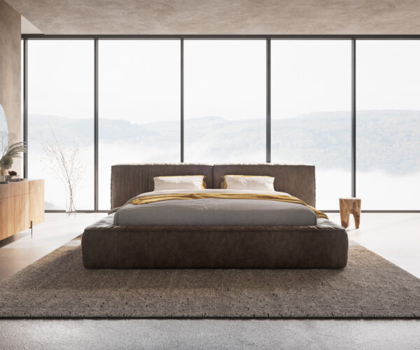 Čalúnená posteľ Coperti z mikrovlákna taupe vintage 180x200 cm - Image 4