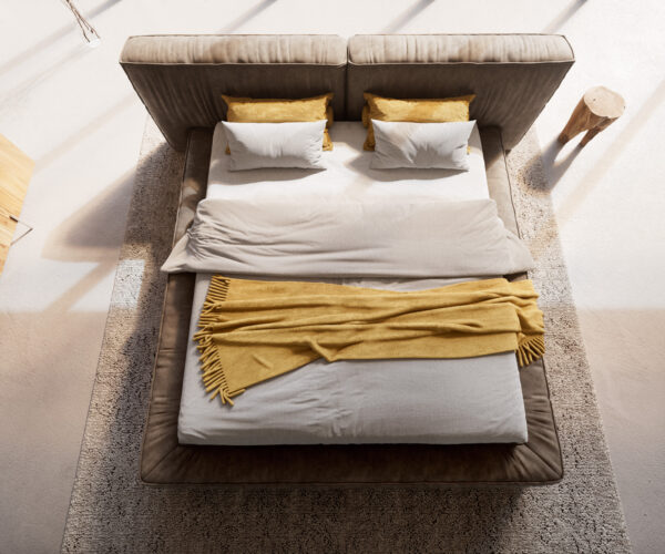 Čalúnená posteľ Coperti z mikrovlákna taupe vintage 180x200 cm - Image 6