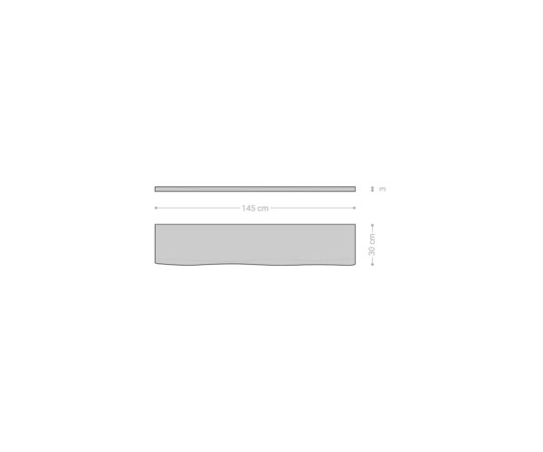 Nástenná polica Live Edge 145 cm akácia prírodný masív nepravidelný okraj - Image 6